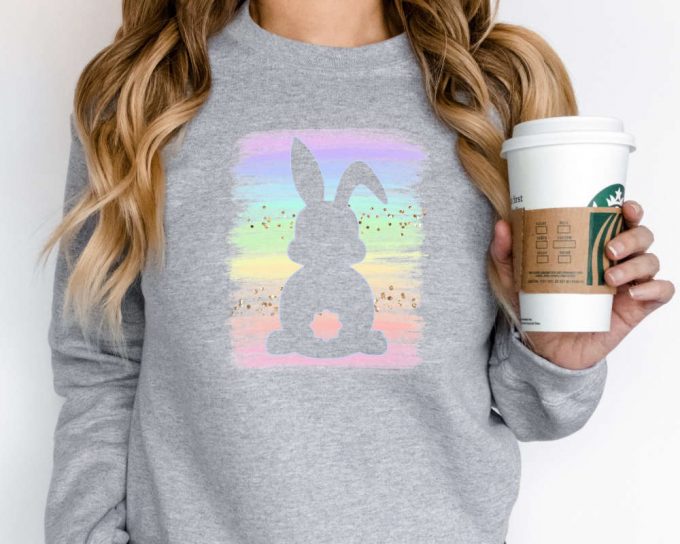 Easter Rainbow Bunny Sweatshirt, Easter Retro Sweater For Women, Mommy Bunny Sweat, Easter Family Matching Sweater, Easter Bunny Sweater 3