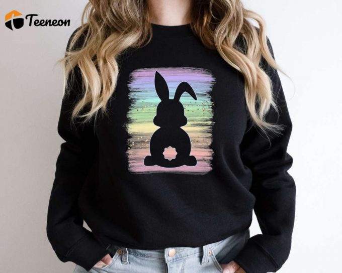 Easter Rainbow Bunny Sweatshirt, Easter Retro Sweater For Women, Mommy Bunny Sweat, Easter Family Matching Sweater, Easter Bunny Sweater 1