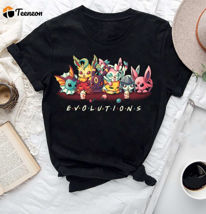 Eevee Evolutions T-Shirt: Pokemon Fan Gift Vintage Style Eeveelution Shirt 1