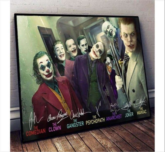 Eight Movies Joker Phoenix Joker And Ledger Joker Signature Poster For Home Decor Gift For Home Decor Gift 2