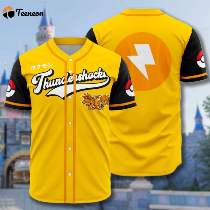 Electric Type Baseball Jersey - Japanese Anime Shirt For Electric Gift &Amp;Amp; Animation Enthusiasts 1