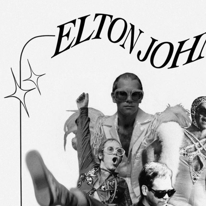 Elton John Retro Vintage Black And White Music Poster 2