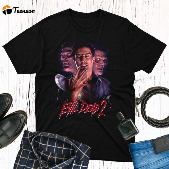 Evil Dead Poster Style T-Shirt: Men S &Amp;Amp; Women S 80S Movie Nostalgia Shirt Fan Art 1