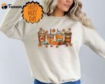 Fall Coffee Sweatshirt, Halloween Pumpkin Latte Drink Cup, Coffee Lover Gift, Thanksgiving Sweatshirt, Coffee Cup Sweatshirt,Halloween Party