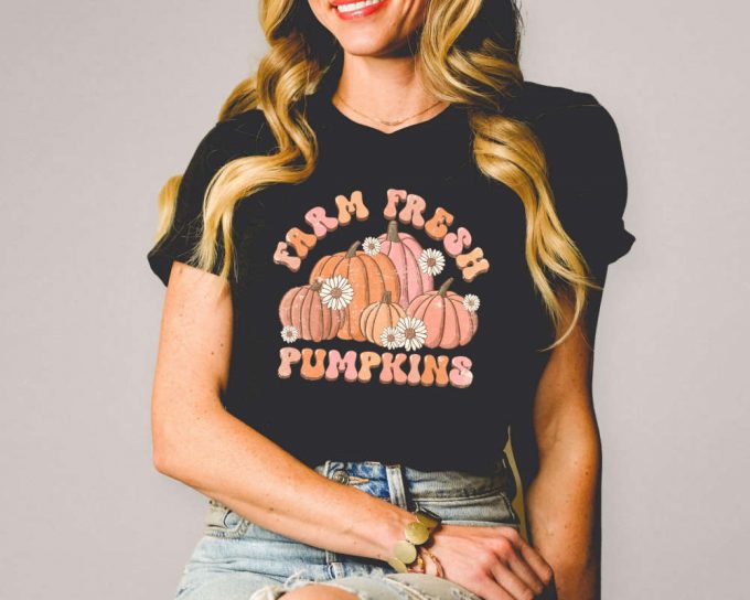 Farm Fresh Pumpkins Shirt, Vintage Fall Shirt, Halloween Shirt, Fall Shirt, Fall Shirts For Women, Pumpkin Crewneck Farm Fresh Pumpkins 3