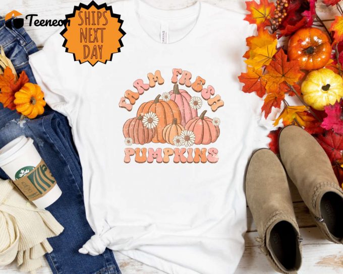 Farm Fresh Pumpkins Shirt, Vintage Fall Shirt, Halloween Shirt, Fall Shirt, Fall Shirts For Women, Pumpkin Crewneck Farm Fresh Pumpkins 1