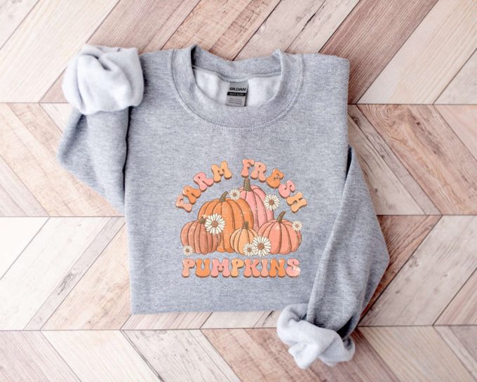 Farm Fresh Pumpkins Sweatshirt, Vintage Fall Sweater, Halloween Sweater, Fall Sweater, Pumpkin Sweater, Farm Fresh Pumpkins Sweater 3