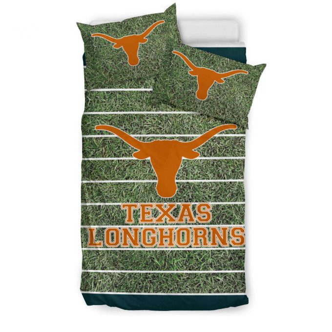 Texas Longhorns 3Pcs Bedding Set Gift For Fans - Field Large Design Perfect Gift For Fans 1