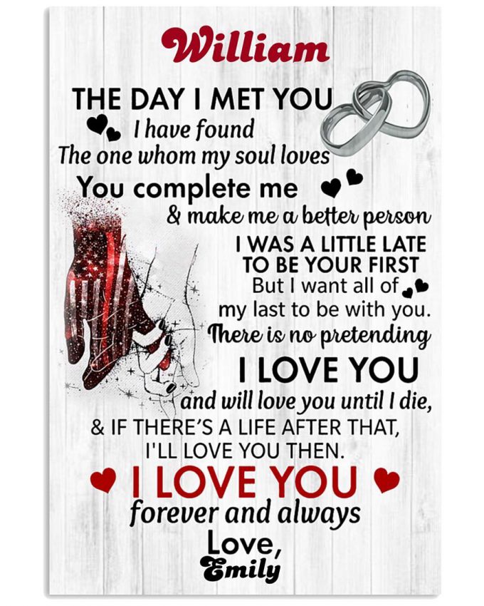 Firefighter Valentine Customize The Day I Met You Poster For Home Decor Gift Pa121 2