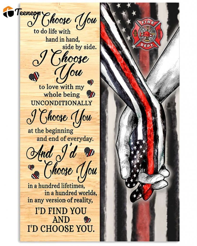 Firefighter Valentine I Choose You Poster For Home Decor Gift Vertical Poster For Home Decor Gift Pa73 5