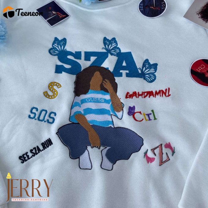 Five Albums Sza Embroidered Sweatshirt 1