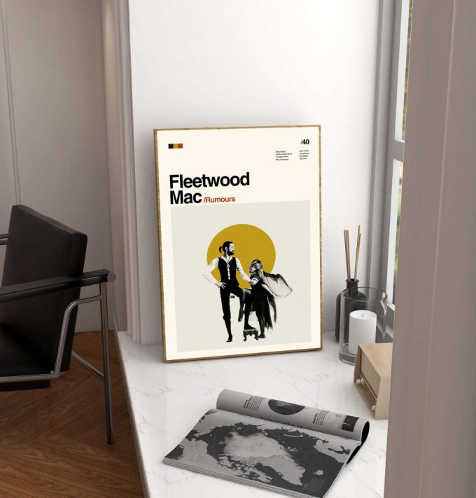 Fleetwood Mac Poster For Home Decor Gift - Rumours Film - Minimalist Poster For Home Decor Gift - Retro Poster For Home Decor Gift - Vintage Inspired - Midcentury Art - Wall Decor - Gifts For Him 2
