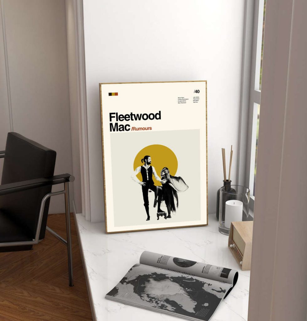 Fleetwood Mac Poster For Home Decor Gift - Rumours Film - Minimalist Poster For Home Decor Gift - Retro Poster For Home Decor Gift - Vintage Inspired - Midcentury Art - Wall Decor - Gifts For Him 6