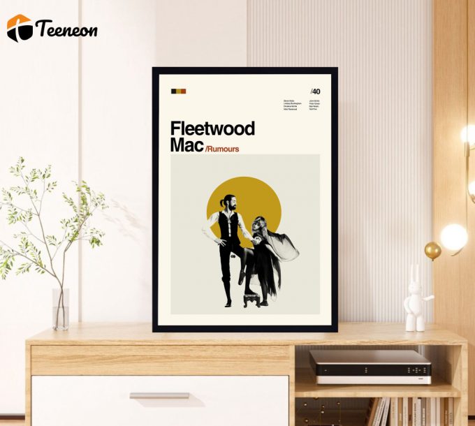 Fleetwood Mac Poster For Home Decor Gift - Rumours Film - Minimalist Poster For Home Decor Gift - Retro Poster For Home Decor Gift - Vintage Inspired - Midcentury Art - Wall Decor - Gifts For Him 1