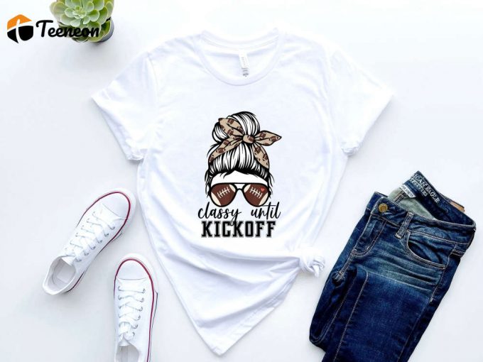 Football Mom Shirt: Stylish Leopard Design For Sports Moms - Perfect Gift For Her! 1