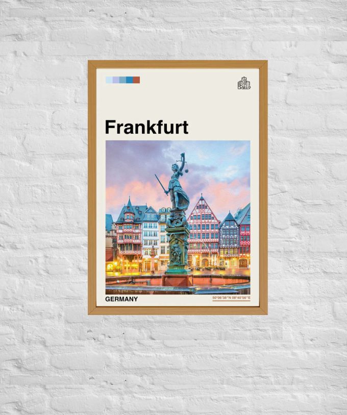 Frankfurt Art, Frankfurt Travel, Frankfurt Print, Germany Poster For Home Decor Gift, Germany Art, Cityscape Painting, Wall Decor, Home Decor, Illustration Art 2