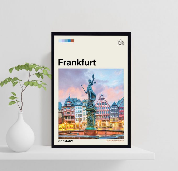 Frankfurt Art, Frankfurt Travel, Frankfurt Print, Germany Poster For Home Decor Gift, Germany Art, Cityscape Painting, Wall Decor, Home Decor, Illustration Art 3