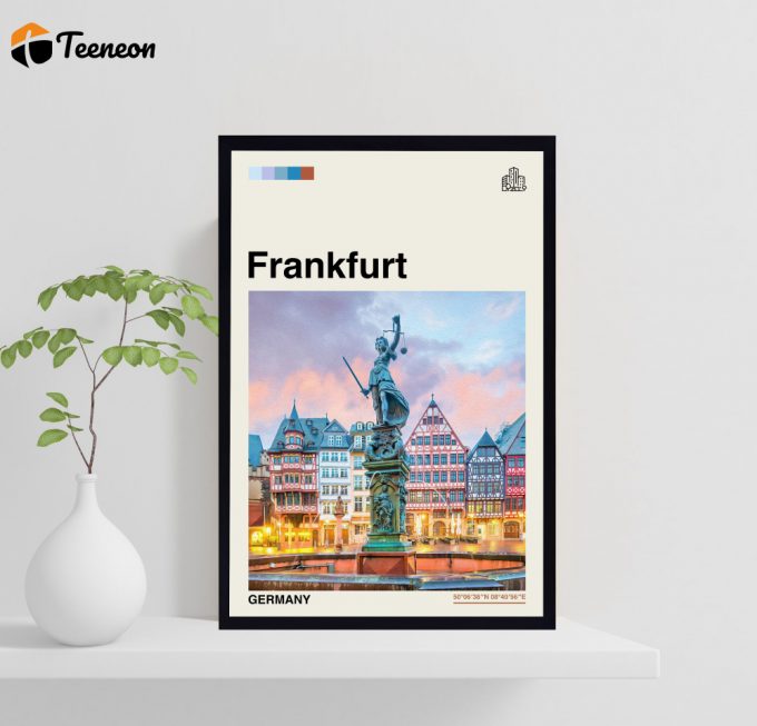 Frankfurt Art, Frankfurt Travel, Frankfurt Print, Germany Poster For Home Decor Gift, Germany Art, Cityscape Painting, Wall Decor, Home Decor, Illustration Art 1