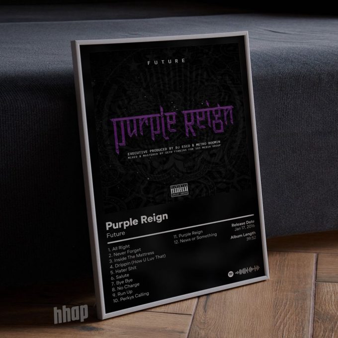 Future - Purple Reign - Hip Hop Album Print -Album Poster For Home Decor Gift 4