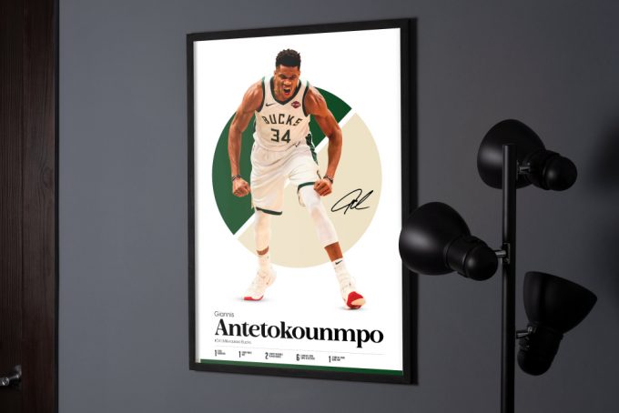 Giannis Antetokounmpo Poster, Milwaukee Bucks, Basketball Gifts, Sports Poster, Basketball Player Poster, Basketball Wall Art 6