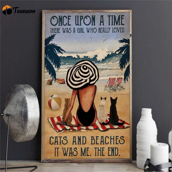 Girl And Cat Once Upon A Time Cat Lover Poster For Home Decor Gift For Home Decor Gift 1