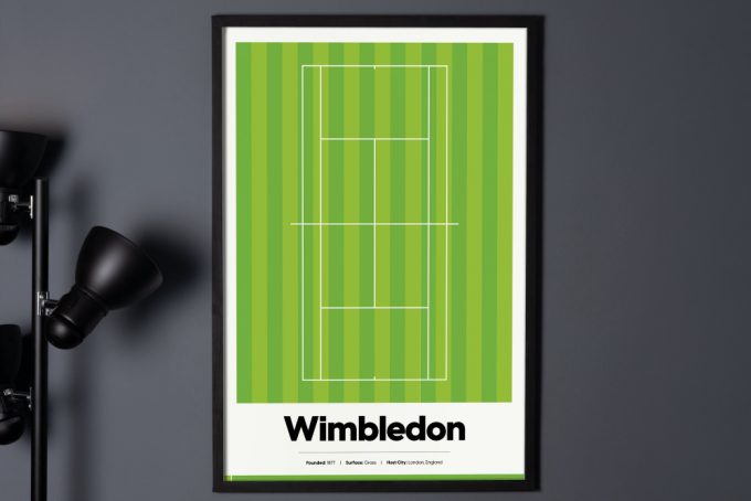Grand Slam Tournament Art Set Of 4, Tennis Poster Prints, Australian Open Print, Wimbledon Poster, Us Open 3