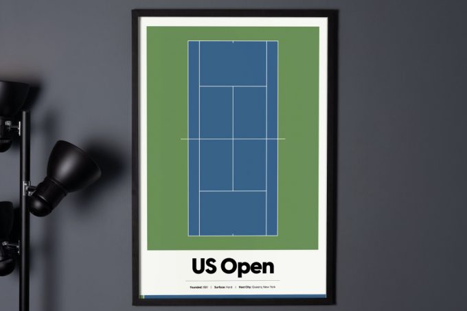 Grand Slam Tournament Art Set Of 4, Tennis Poster Prints, Australian Open Print, Wimbledon Poster, Us Open 4