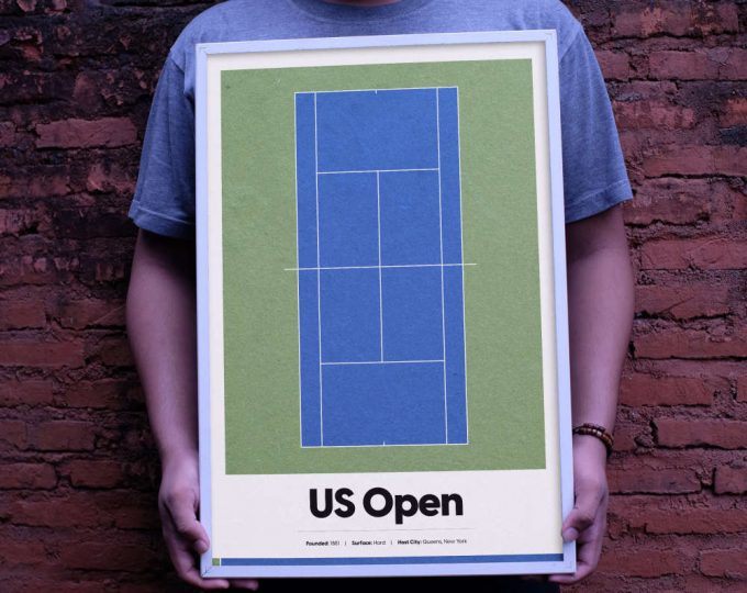 Grand Slam Tournament Art Set Of 4, Tennis Poster Prints, Australian Open Print, Wimbledon Poster, Us Open 8