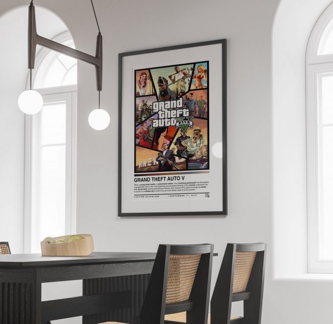 Grand Theft Auto 5 Poster For Home Decor Gift, Gaming Poster For Home Decor Gift 3