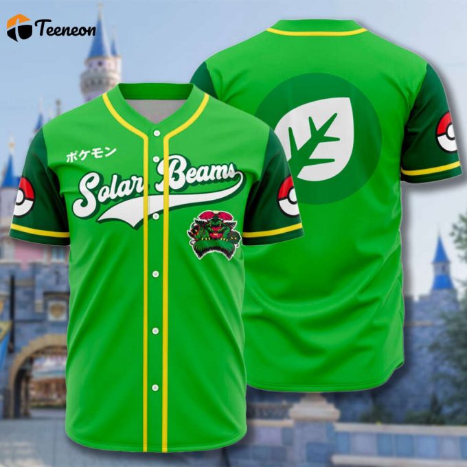 Grass Type Baseball Jersey: Japanese Anime-Inspired Gift 1