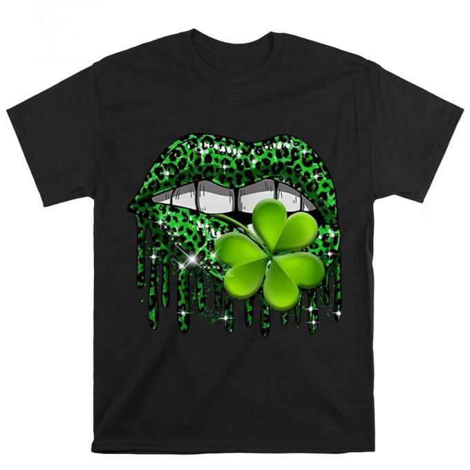 Green Lips Sexy Irish Leopard Shamrock St Patricks Day Awesome T Shirts 2