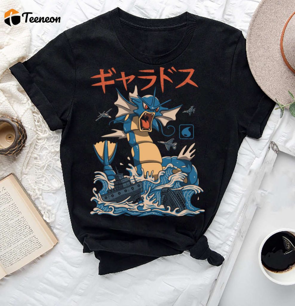 Japanese Gyarados Kaiju T-Shirt: Unique Pokemon Shirt For Fans 2