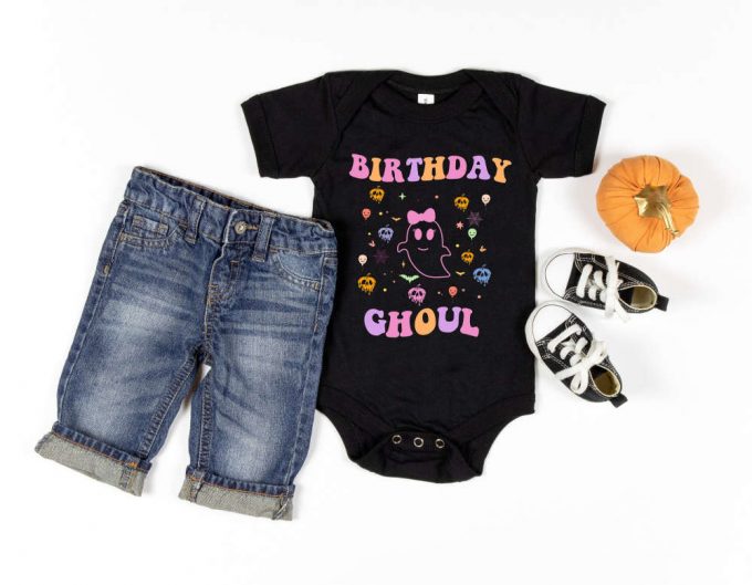 Halloween Birthday Girl Shirt Spooky Birthday Ghoul Kids Halloween Party Tee 3