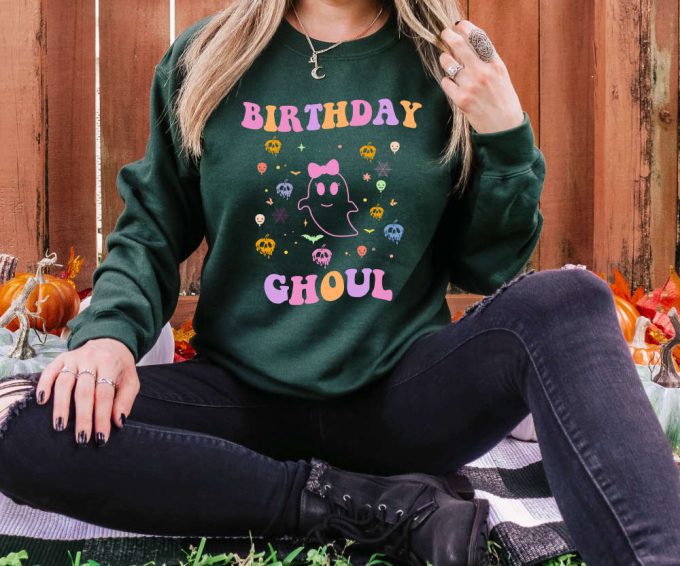 Halloween Birthday Girl Shirt Spooky Birthday Ghoul Kids Halloween Party Tee 4