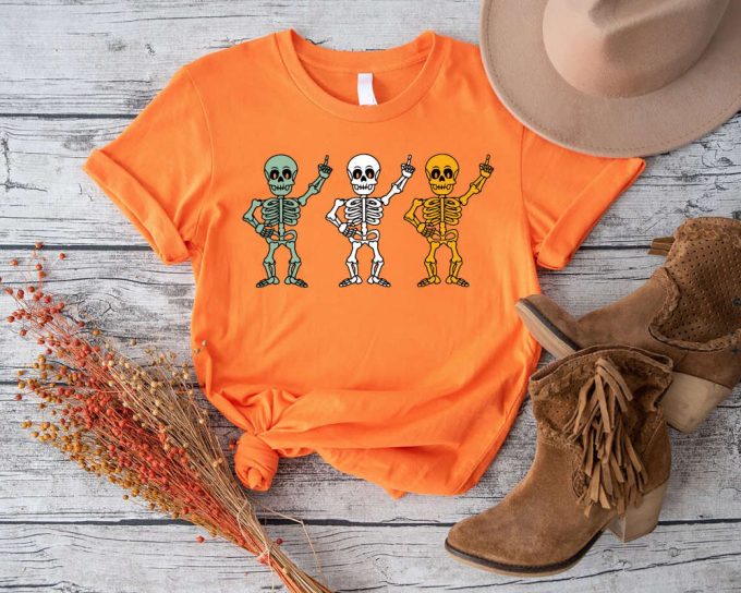 Spook-Tacular Halloween Skeleton Pumpkin &Amp; Fall Shirt - Perfect For Halloween Parties &Amp; Costumes! 3