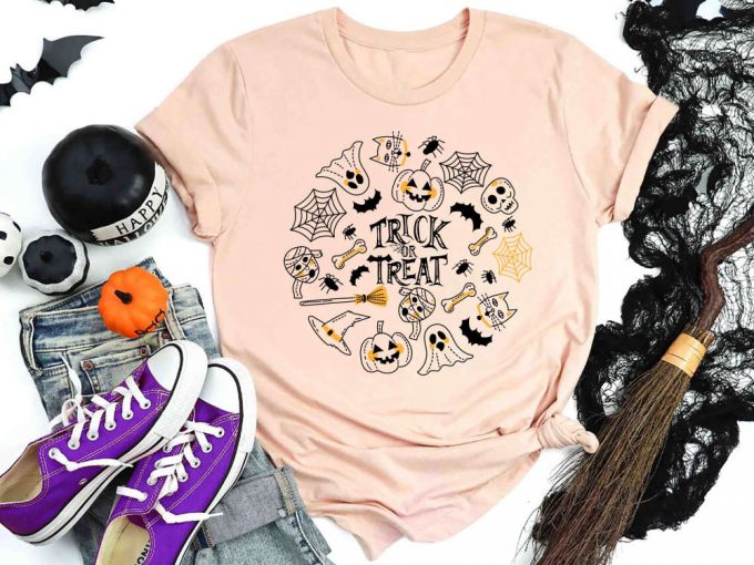 Halloween Trick Or Treat Shirt: Pumpkin Face Fall &Amp; Party Matching Shirts 4