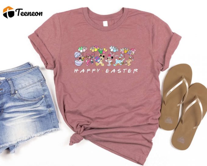 Happy Easter Shirt,Funny Easter Disney Friends Tee,Cute Disney Vacation Shirt,Easter Disney Matching Shirt,Easter Mickey And Minnie Shirts 1