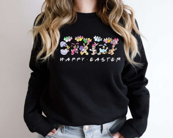 Happy Easter Sweatshirt, Funny Easter Disney Friends Sweater, Easter Disney Matching Sweatshirt, Easter Mickey And Minnie Sweater 2