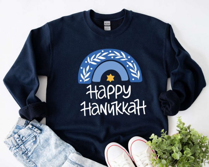 Happy Hanukkah Shirt: Love &Amp; Light Menorah Holiday Shirt For Jewish Celebration 2