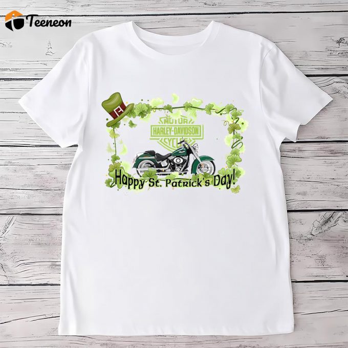 Harley Biker Harley Davidson Happy St Patrick’s Day T Shirt 1