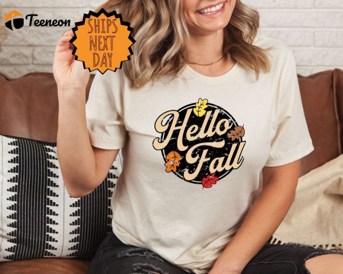 Hello Fall Shirt, Hello Fall Gift Shirt, Hello Fall Tee, Fall Gift Shirt, Fall Shirt, Women'S Fall Shirt, Fall Top, Fall Outfit, Fall Shirts 1