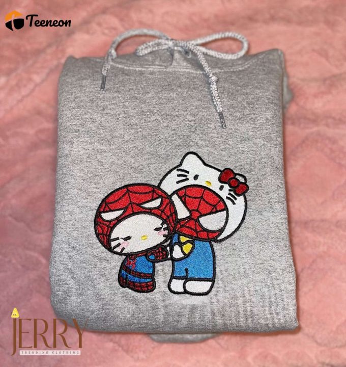 Hello Kitty &Amp;Amp; Spiderman Embroidered Sweatshirt - Cute And Cool Kids Clothing 1
