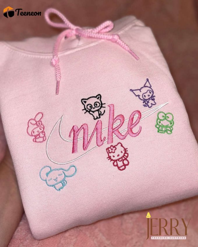 Hello Kitty &Amp;Amp; Kurumi Nike Embroidered Sweatshirt: Cute &Amp;Amp; Stylish Design 1