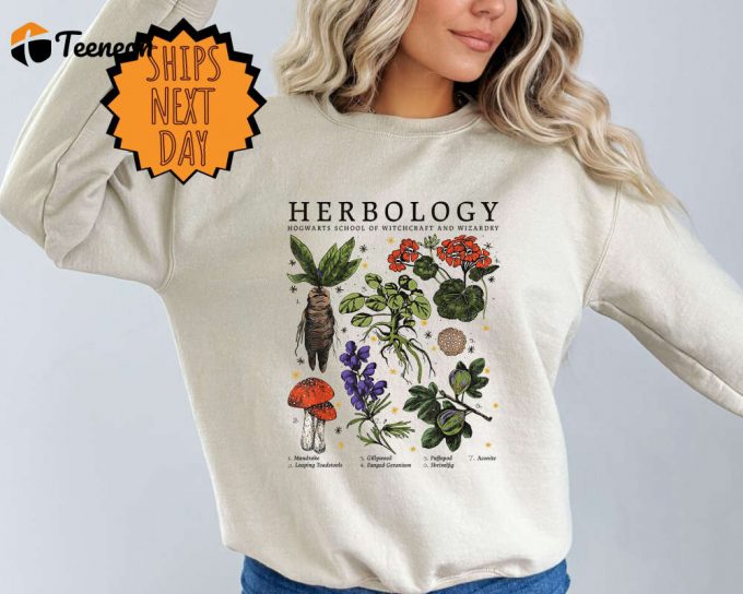 Herbology Sweatshirt, Herbology Sweater, Herbology Plants Sweater, Gift For Plant Lover, Botanical Sweater, Gardening Sweater 1