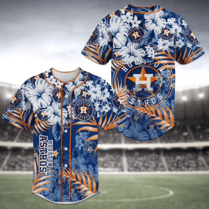 Houston Astros Mlb Baseball Jersey Shirt With Flower Pattern 2