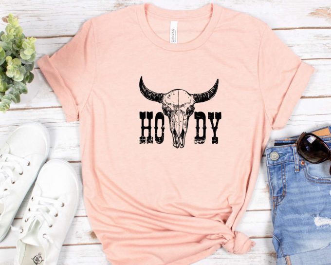 Howdy T-Shirt, Western Shirt, Southern Shirt, Country Tee, Texas Shirt, Rodeo Gift Shirt, Cow Print, Cowboy Shirt, Boho Shirt, Cow Shirt 2