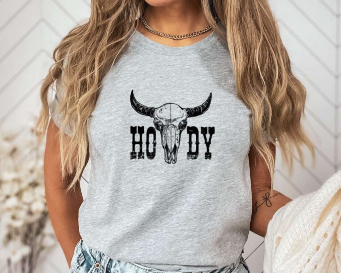 Howdy T-Shirt, Western Shirt, Southern Shirt, Country Tee, Texas Shirt, Rodeo Gift Shirt, Cow Print, Cowboy Shirt, Boho Shirt, Cow Shirt 3