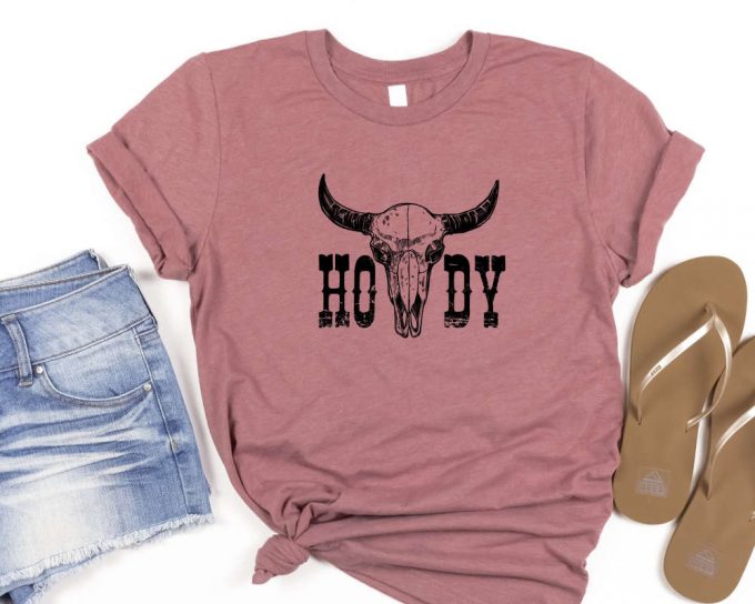 Howdy T-Shirt, Western Shirt, Southern Shirt, Country Tee, Texas Shirt, Rodeo Gift Shirt, Cow Print, Cowboy Shirt, Boho Shirt, Cow Shirt 4