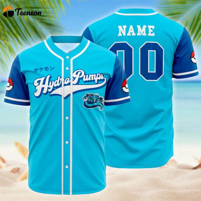 Hydro Water Type Baseball Jersey: Japanese Animation Custom Name Shirt - Perfect Water Type Gift 1