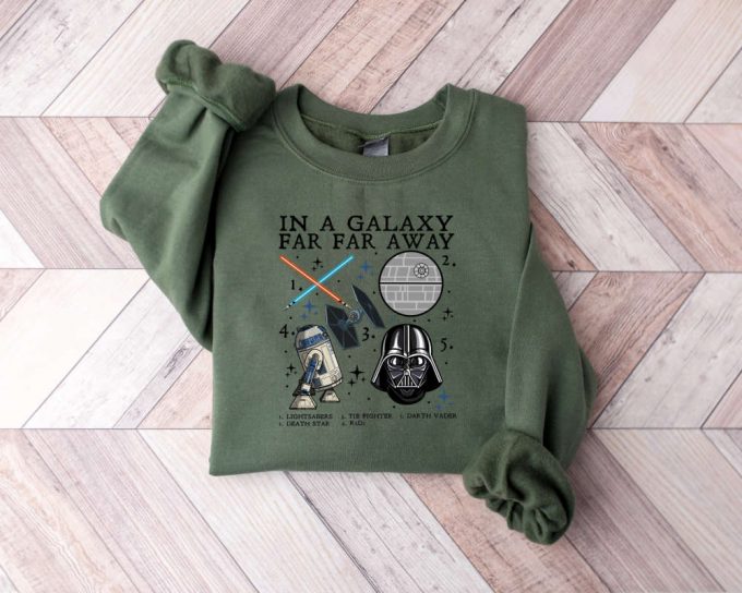 In A Galaxy Far Far Away Sweatshirt, Galaxy Sweater ,Light Sabers Sweater, Death Star Sweater, Tie Fighter Sweater,Gifts 2024Gifts 2024,Light Gift Sweater 2